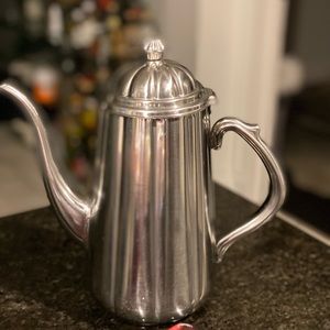 Vintage Oneida Japan Stainless steel tea coffee pot hinged lid